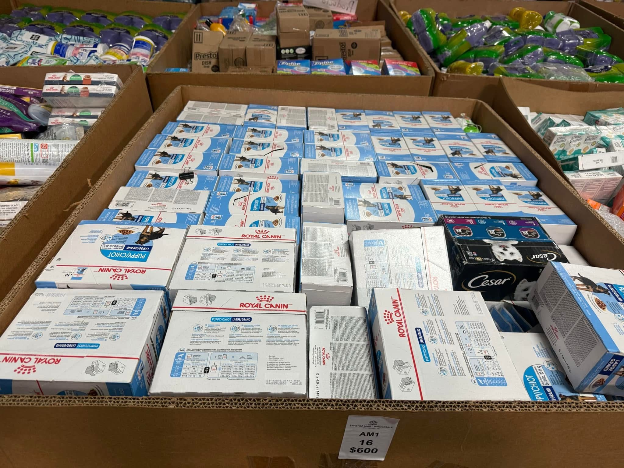 Pet Food Loads (350-500 items per pallet)